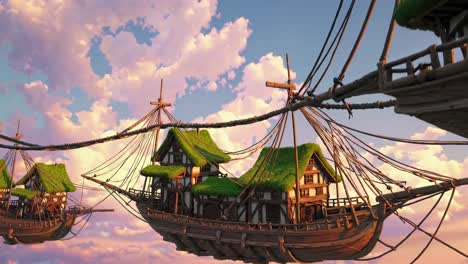 flying medieval houses