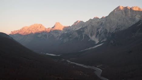 the famous and beautiful valbona valley in the albanian alps