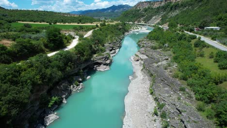 vjosa river wild rocky canyons perfect spring destination for rafting adventure in albanian nature