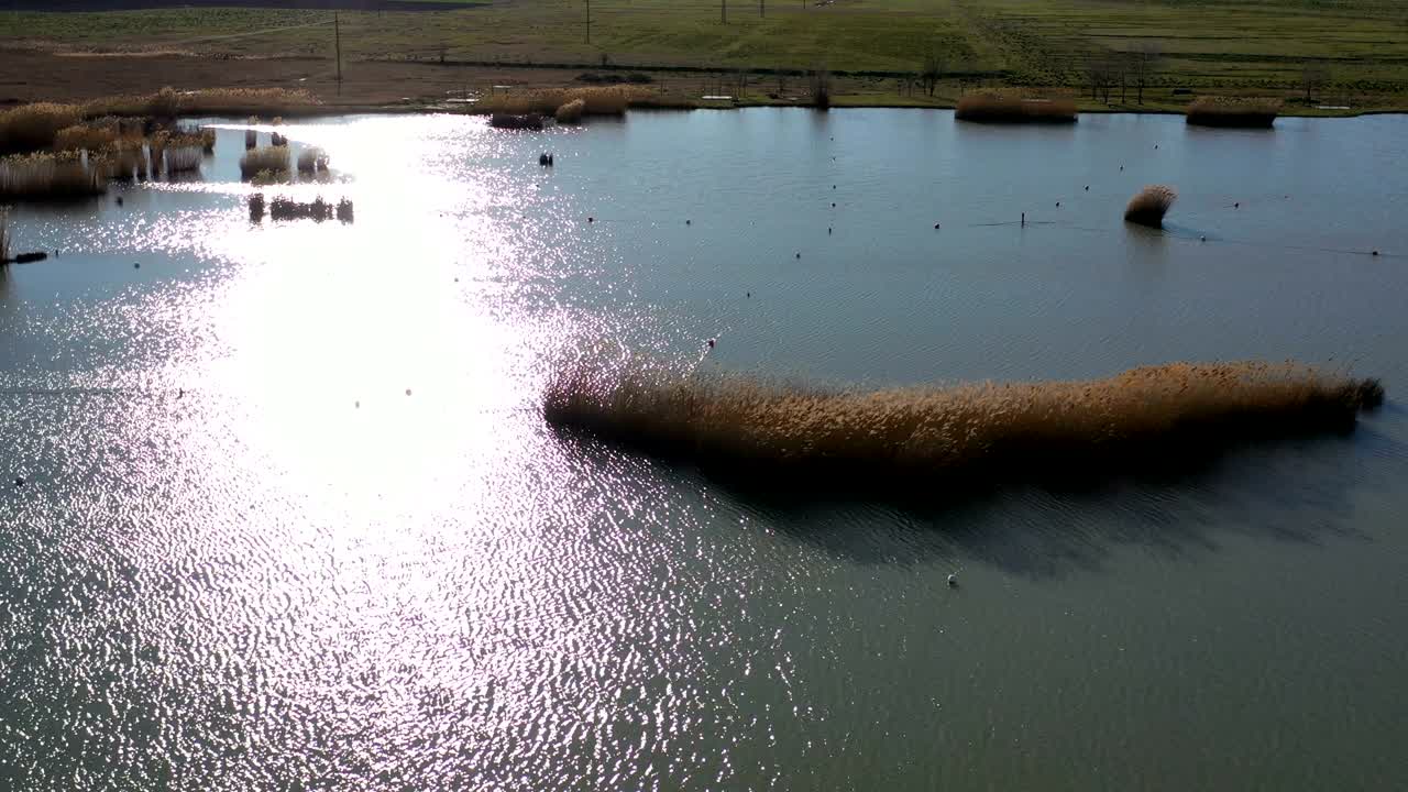 리드 섬 주변을 돌아다니는 공중 드론