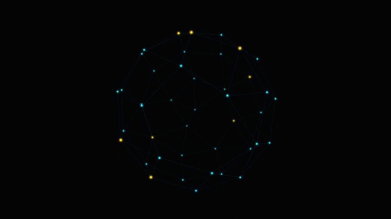 Rotating Digital Sphere with Glowing Network Nodes