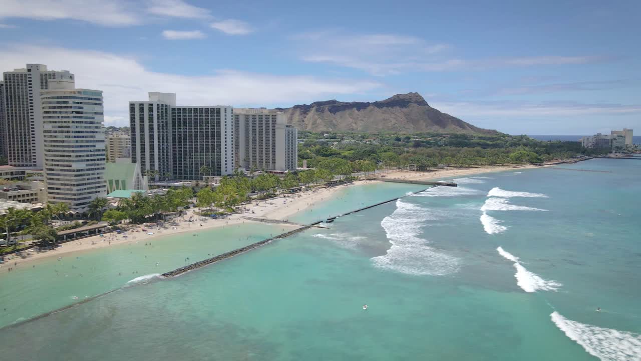 vista aérea de la playa de waikiki en honolulu, hawai