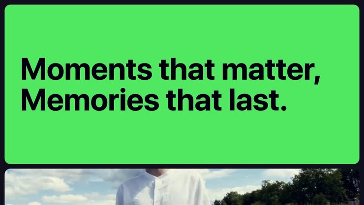 Original multiscreen slideshow with dynamic layouts for photos and video highlights