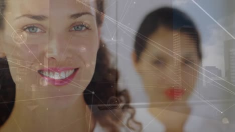 animación de la red de conexiones sobre los empresarios caucásicos en la oficina