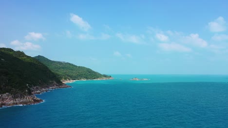 beautiful green islands and the calm ocean on a sunny summer day