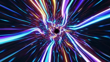 hyperspace wormhole tunnel with neon colors