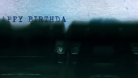happy birthday typed on vintage typewriter