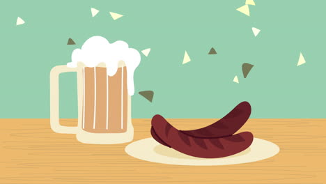 cerveza y salchichas