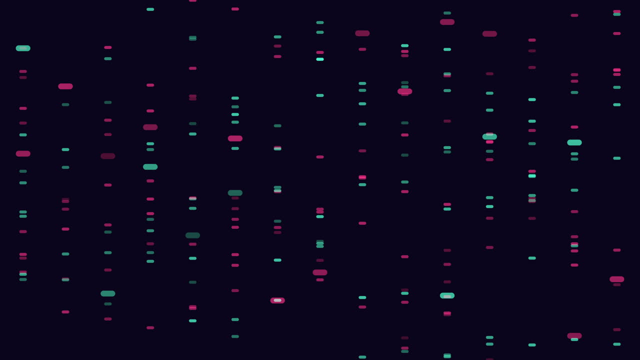 An abstract composition featuring a grid of colorful dots against a black backdrop, creating a vibrant and visually striking pattern