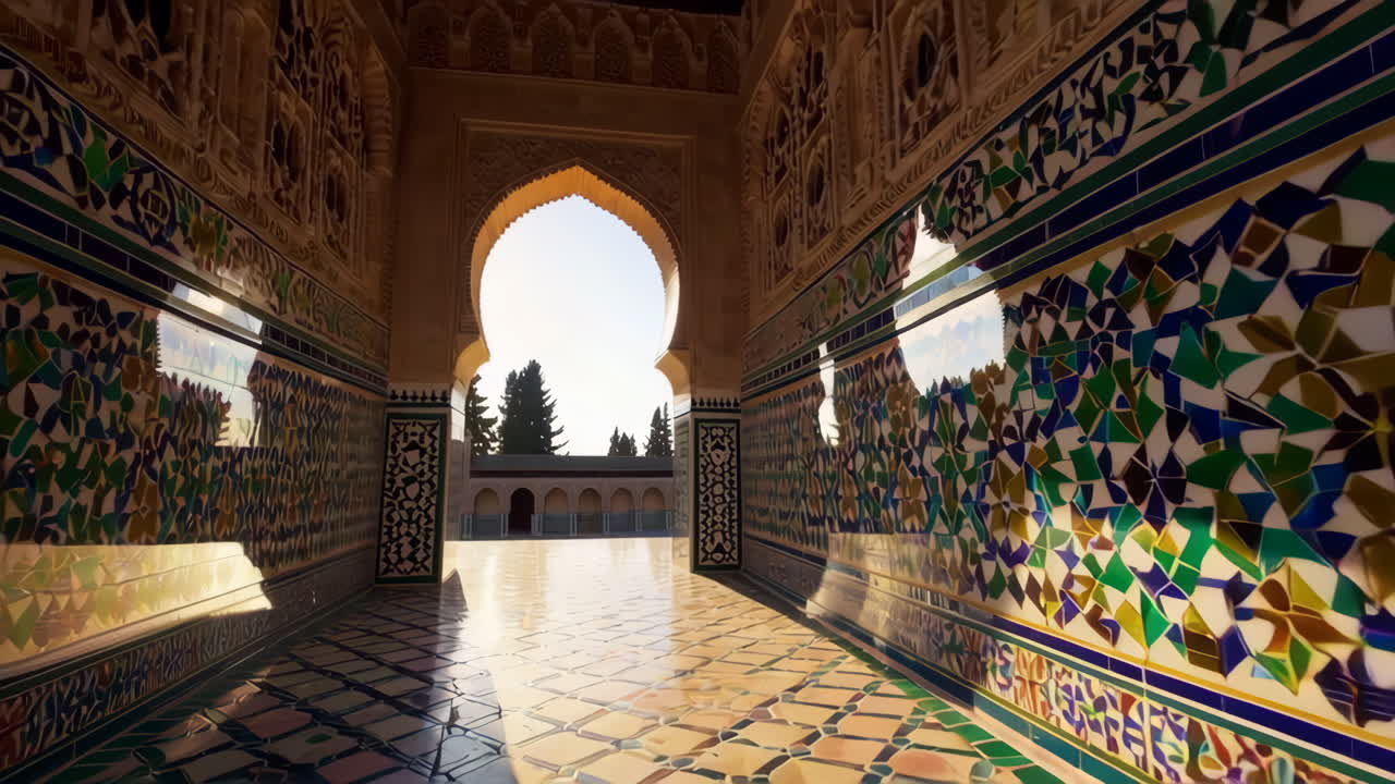 Moroccan Palace Interior with Sunlight