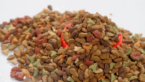 dry food for cats and other pets. rotates, studio shooting