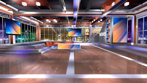 fondo de conjunto de estudio de noticias virtuales 3d