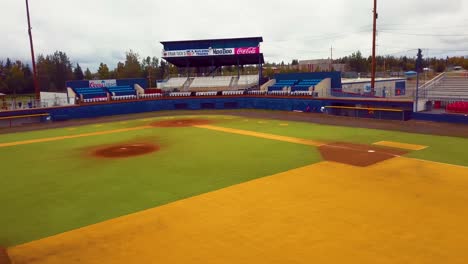 4k drone video of goldpanner baseball field in fairbanks, ak during summer day