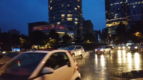 vehicles coming out of a roundabout