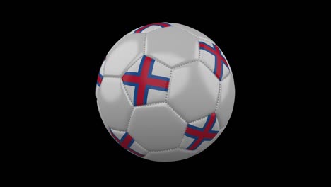 soccer ball with flag faroe islands, loop alpha