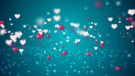 particle flying hearts valentine's day abstract background 4k