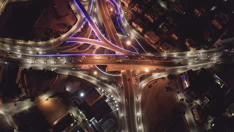 imágenes de drones para el tráfico nocturno de ammán