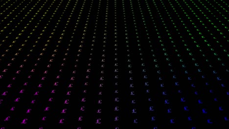 retro bokeh sterlin pattern motion on black background animation seamless loop, technology concept