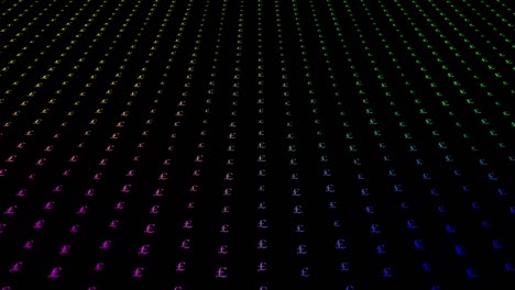 retro bokeh sterlin pattern motion on black background animation seamless loop, technology concept