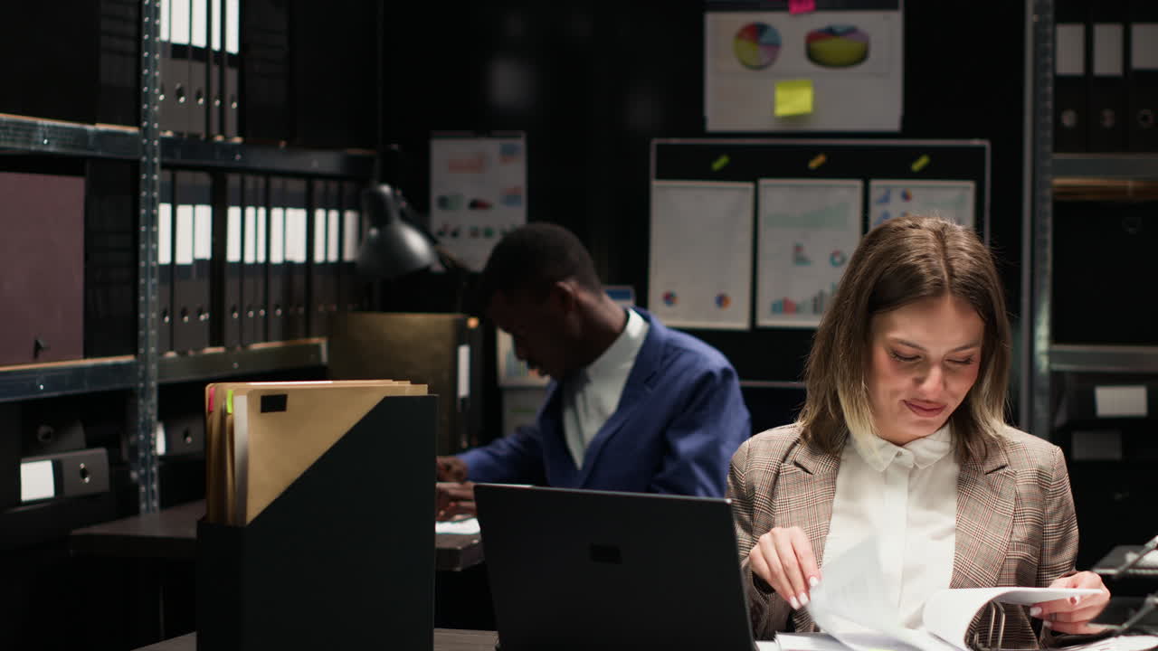 Employees working at their desks in an office