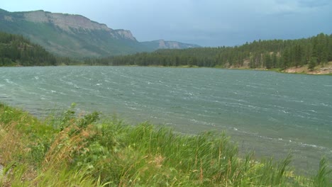 wind at a mountain lake in the rocky mountains