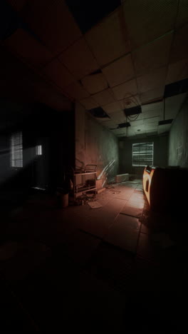 a dark and creepy abandoned hospital room