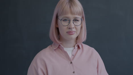 woman expressing dislike