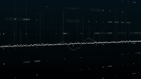 animation of multiple changing numbers and data processing against black background