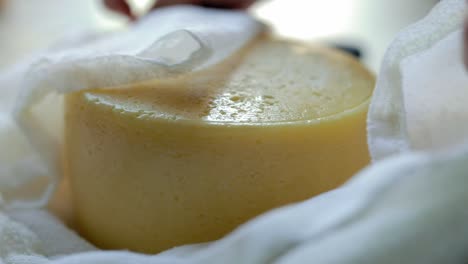 preparing healthy cheese, close up