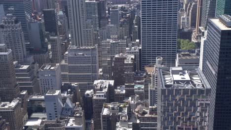 handheld shot of manhattan from observation deck on cloudy day