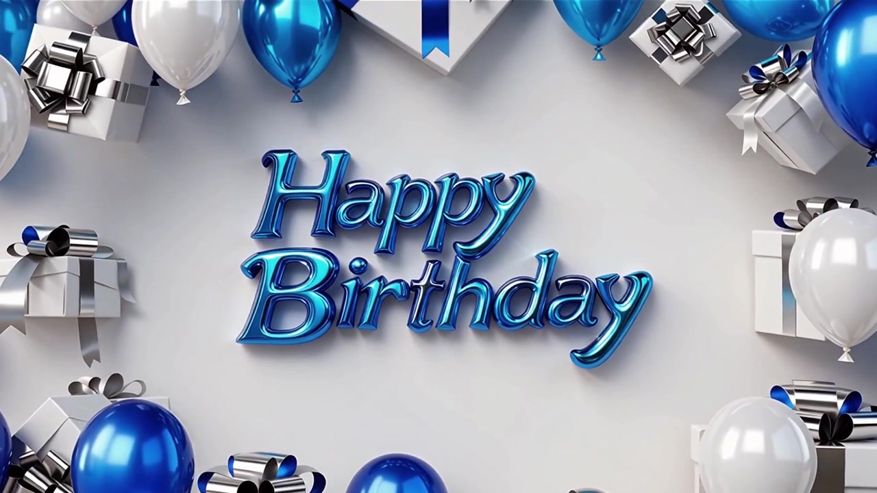 Sfondo di compleanno con palloncini e regali