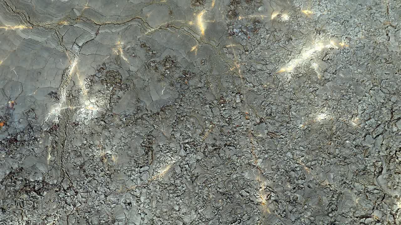 aerial close up of rocks formation solidified lava Langihryggur Iceland active volcano