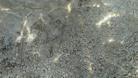 aerial close up of rocks formation solidified lava langihryggur iceland active volcano