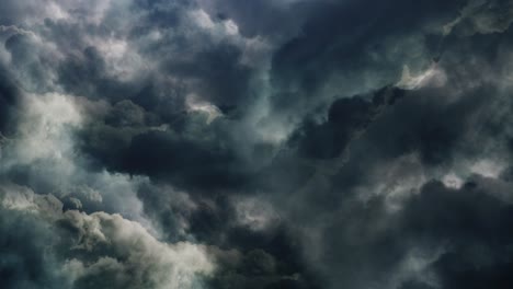 4k fly through dark clouds and thunderstorm