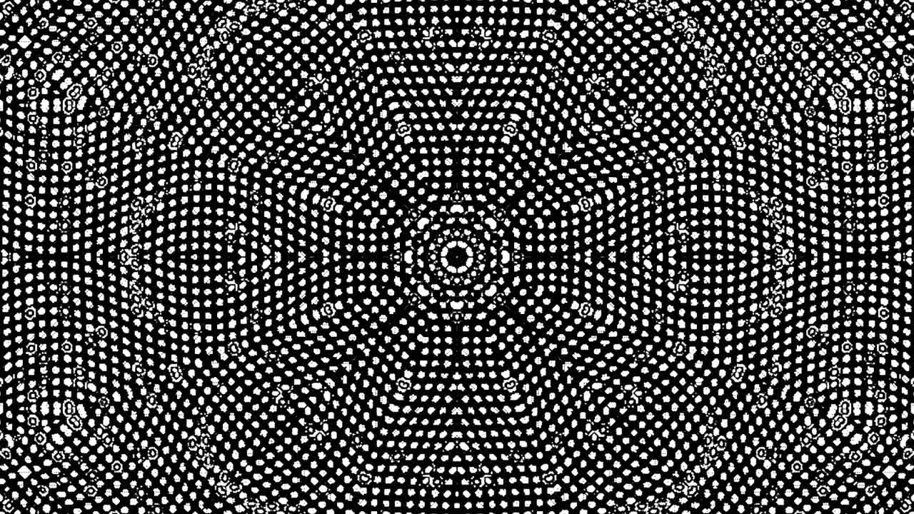 conjunto de puntos en forma de círculo movimiento de onda, colorido, sobre fondo negro