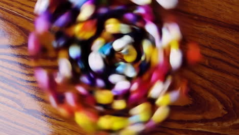 colorful candies in motion
