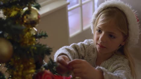 girl at home at christmas time