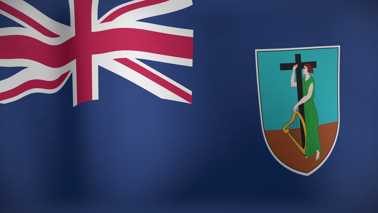 animación de la bandera nacional de montserrat ondeando