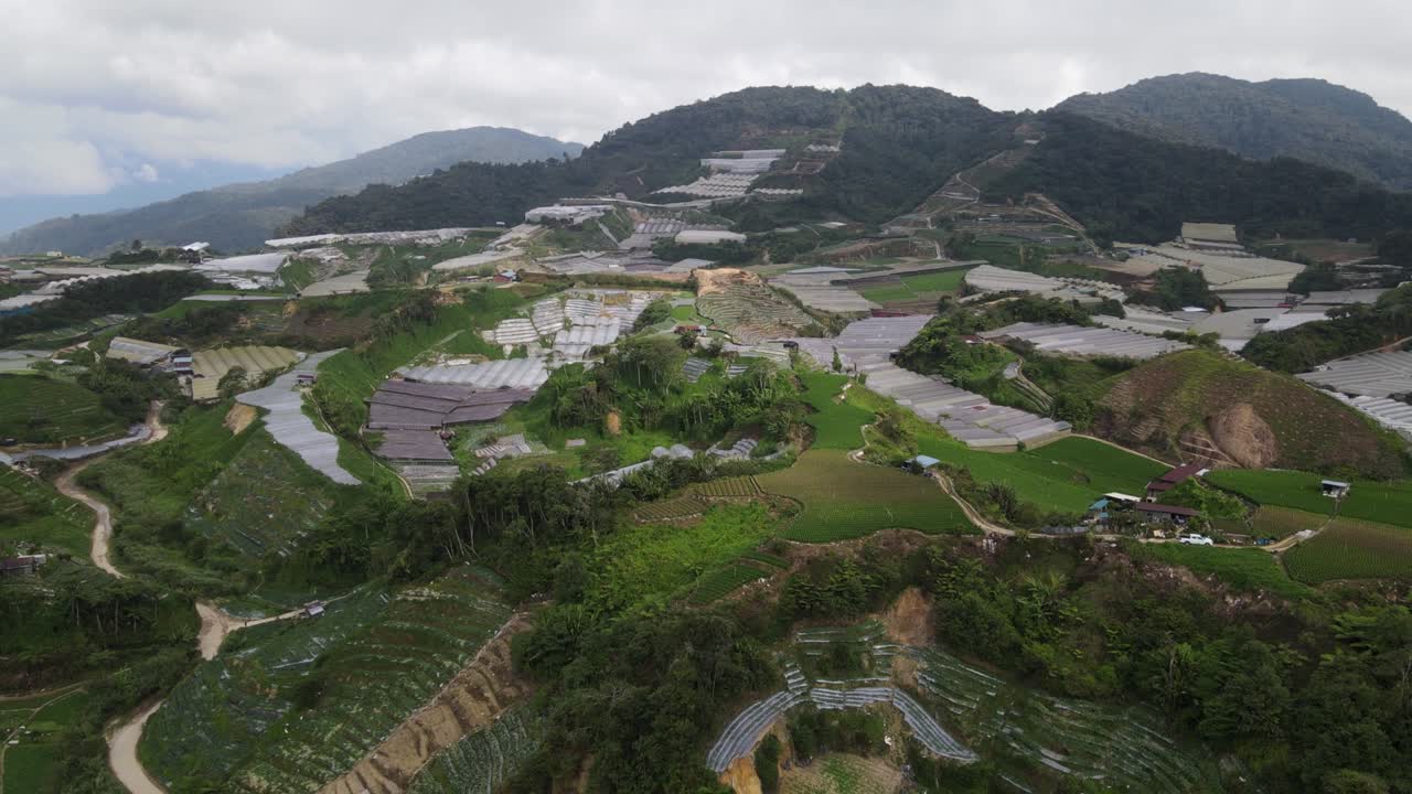 vista general del paisaje del distrito de brinchang dentro del área de cameron highlands de malasia