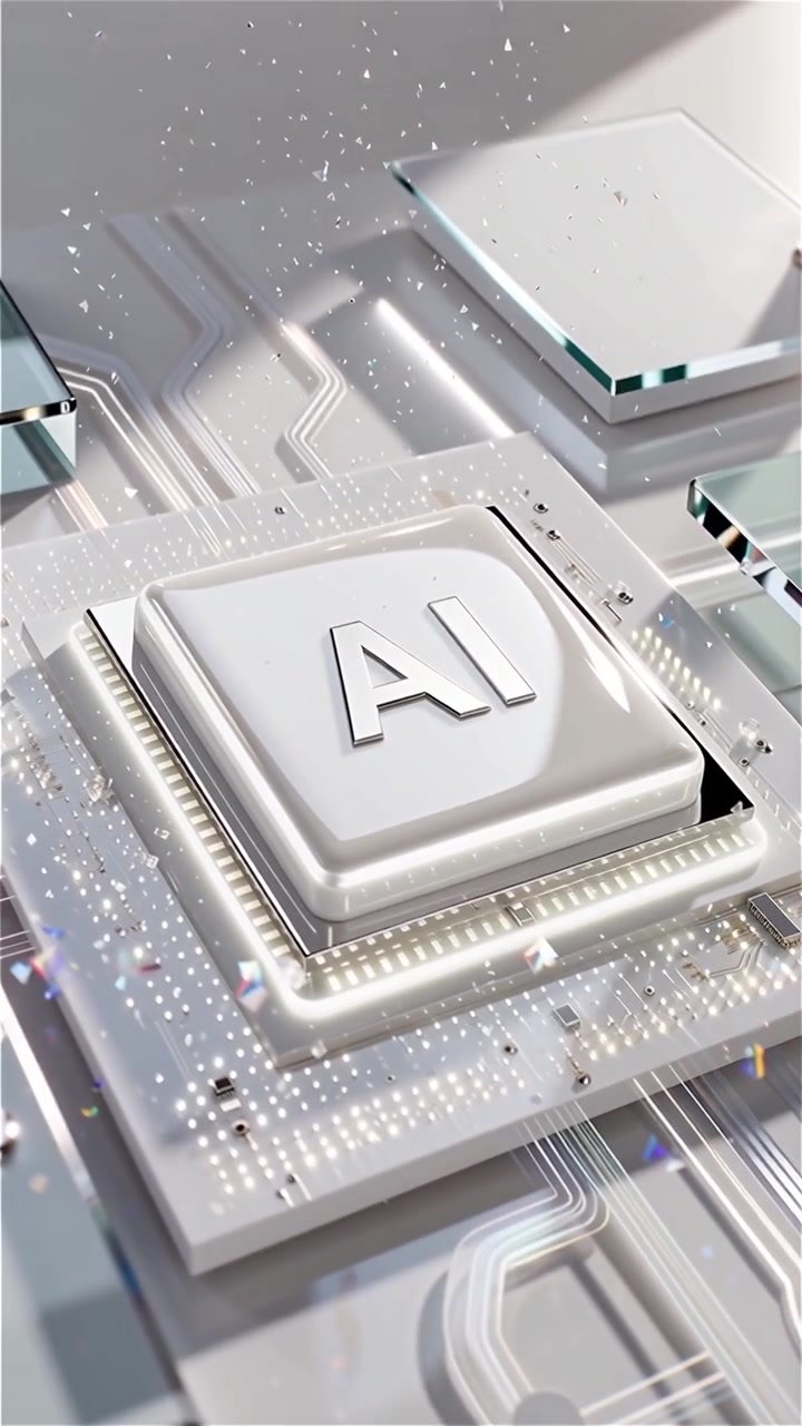 Futuristic AI Chip Motherboard Technology Background