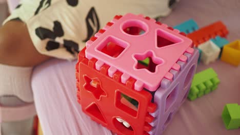 colorful shape sorter and building blocks