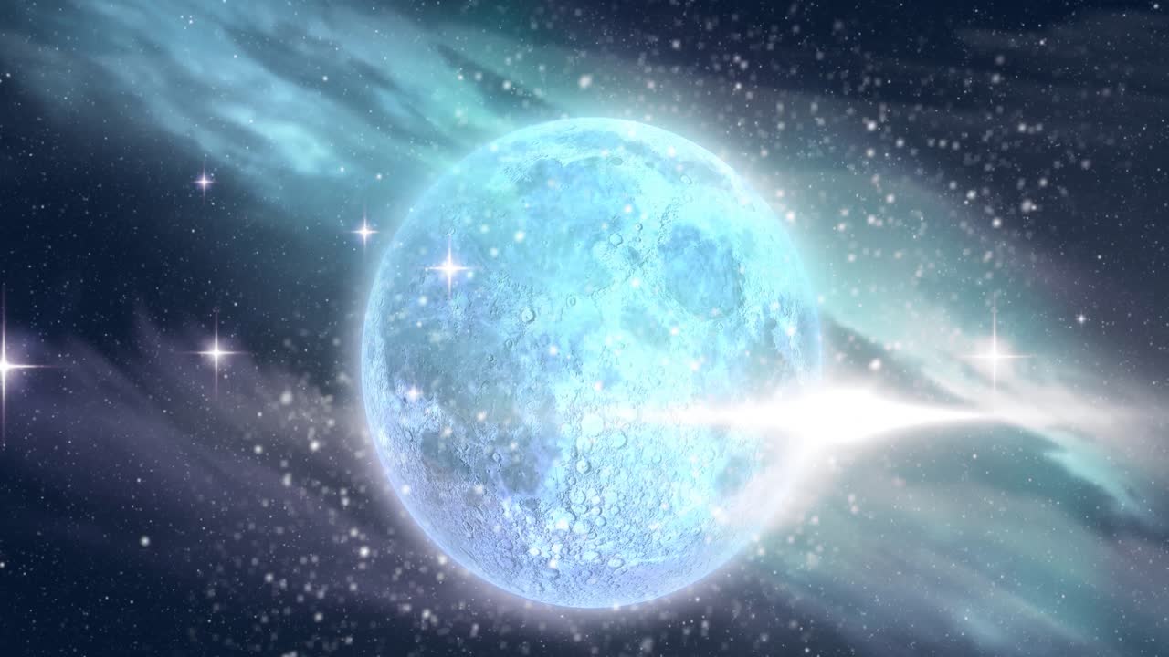 별과 구름과 함께 우주에서 지구 행성의 애니메이션