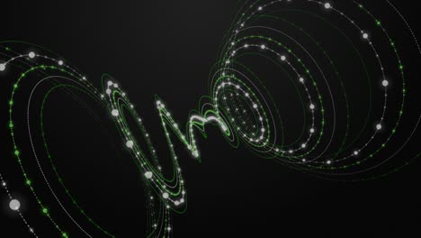 futuristic animation with color changing particle stripe object in slow motion, 4096x2304 loop 4k