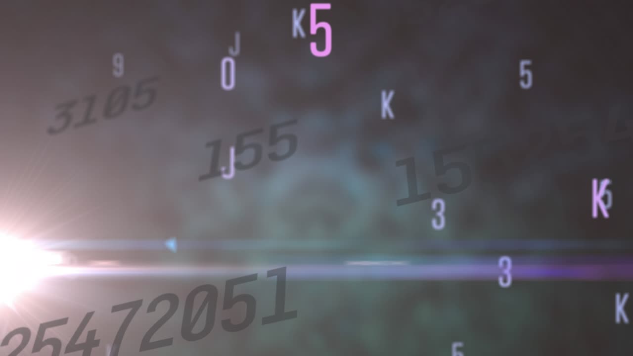 Animation of statistics and data processing on grey background