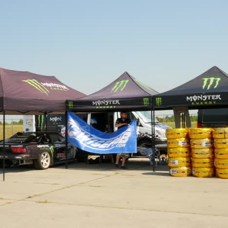 drift cars in garage area
