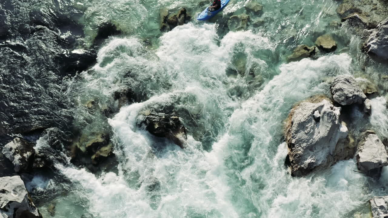 Kayakers Navigating Whitewater Rapids