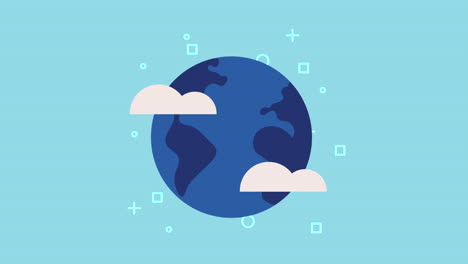 illustration of earth with clouds