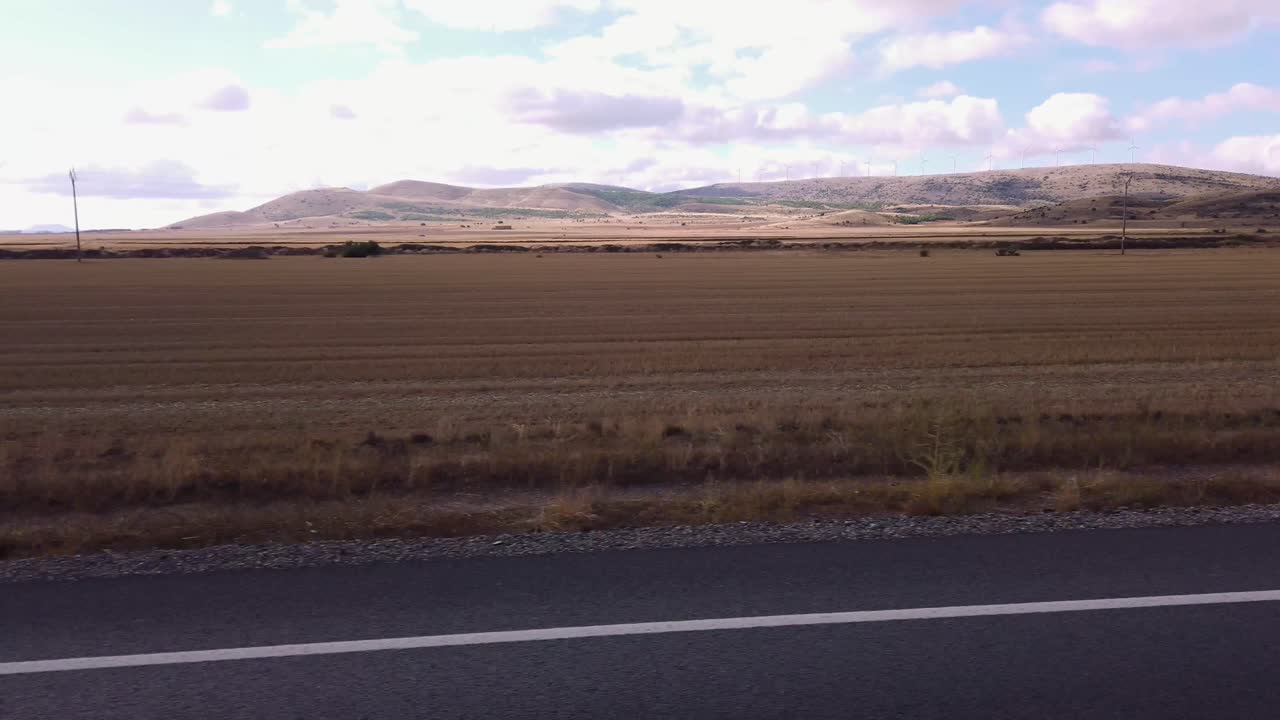 Late summer landscape in Spain after the harvest showing fields awaiting replanting