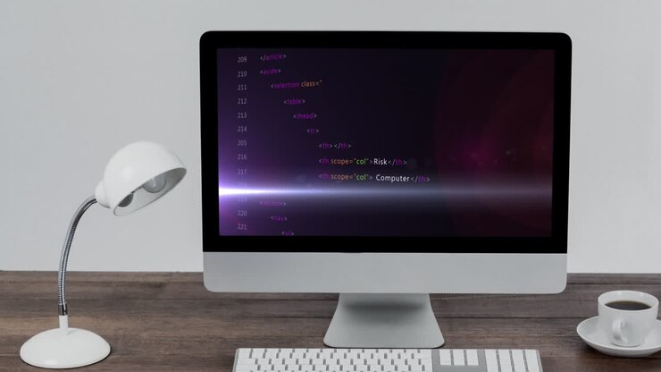Animation of data processing on computer screen
