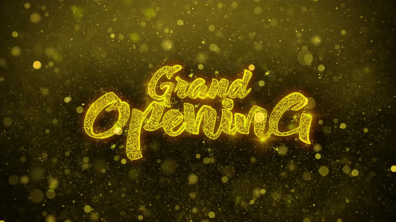 Grand Opening Sparkling Text